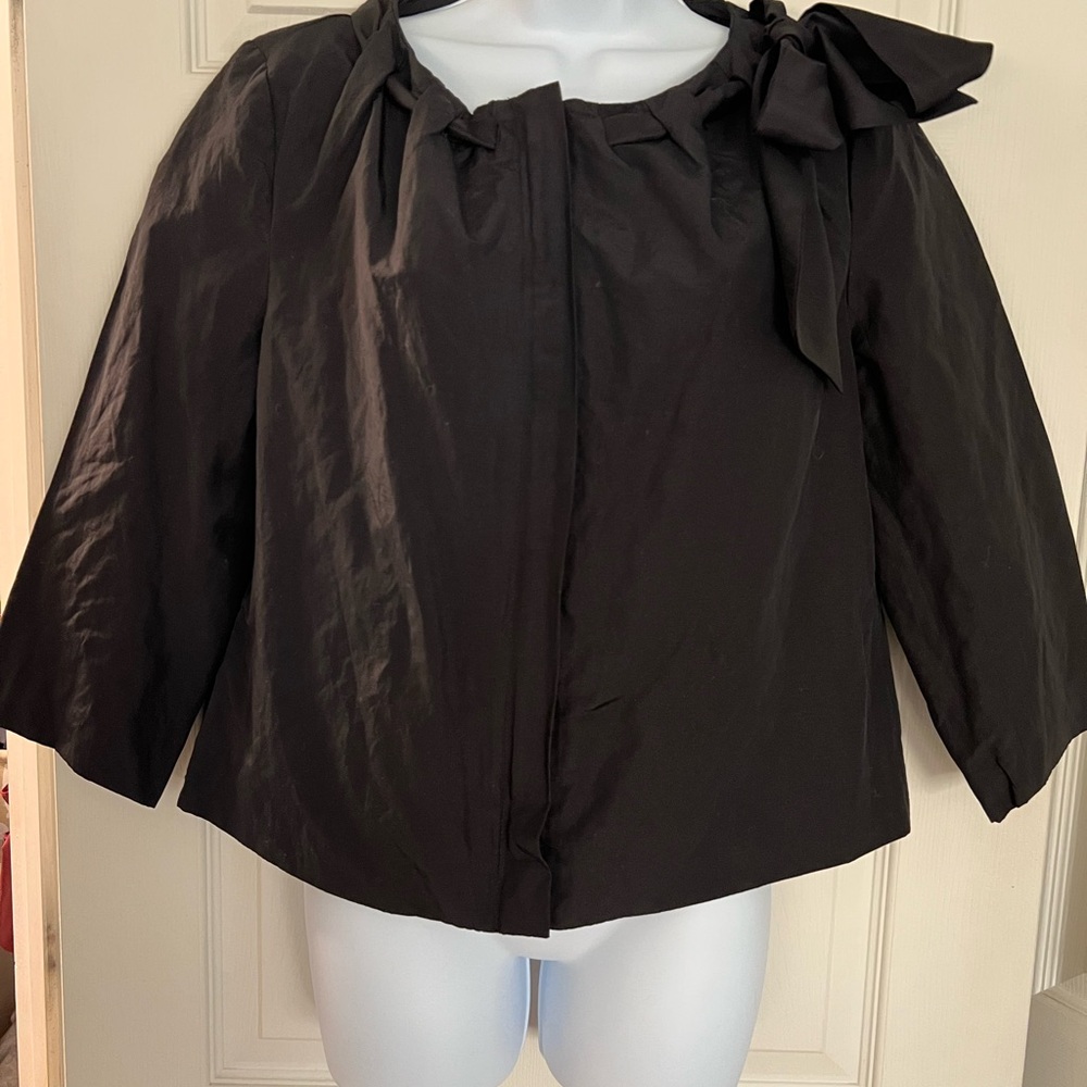 Ann Taylor Black Bow-Detail Blazer
